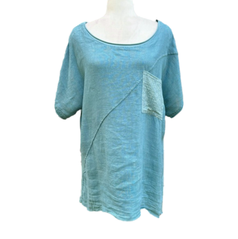 Lara Guidotti blue linen top